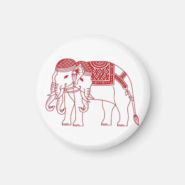 Thai Erawan White Elephant Magnet (Front)