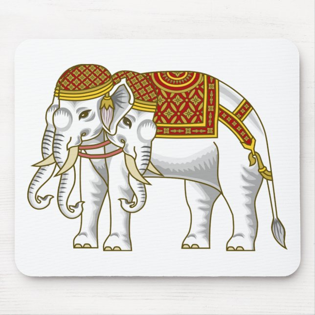 Thai Erawan White Elephant Mouse Pad (Front)