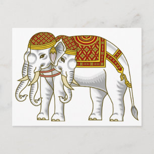 Thai Erawan White Elephant Postcard
