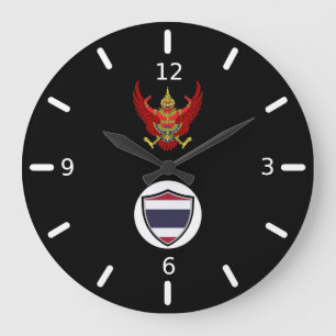 Thai flag-emblem large clock