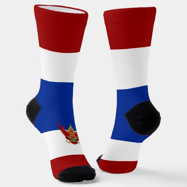 Thai flag-emblem socks (Angled)