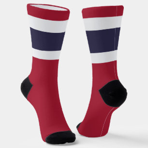 Thai Flag of Thailand Fun Patriotic National Pride Socks