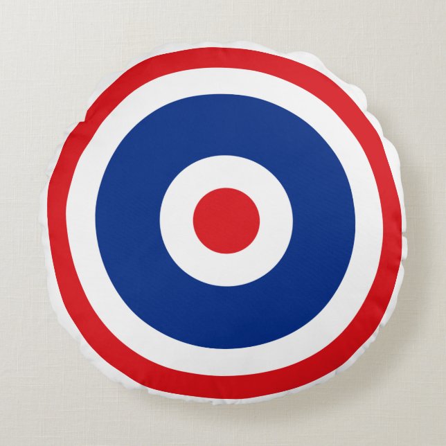 Thai Flag Roundel Target Round Cushion (Front)