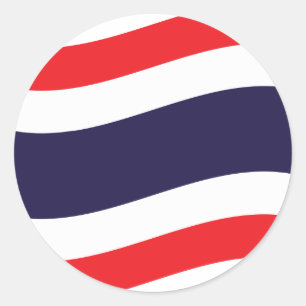Thai Flag Wave Classic Round Sticker