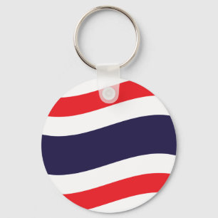 Thai Flag Wave Key Ring