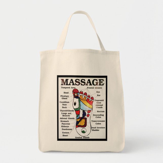 Thai Foot Massage ~ Reflexology map Tote Bag (Front)