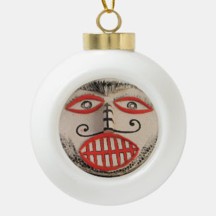 Thai Ghost Face, Phi Ta Khon Mask Festival, Loei Ceramic Ball Christmas Ornament