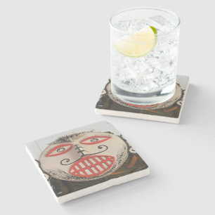 Thai Ghost Face, Phi Ta Khon Mask Festival, Loei Stone Coaster
