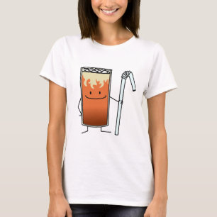 Thai Iced Tea & Bendy Straw Happy Drink Thailand T-Shirt
