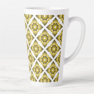 thai ikat seamless pattern background latte mug