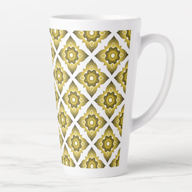 thai ikat seamless pattern background latte mug (Right)