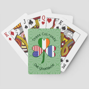 Thai Irish American Flags Shamrock Personalised  Playing Cards