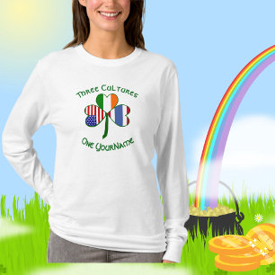 Thai Irish American Flags Shamrock Personalised T-Shirt