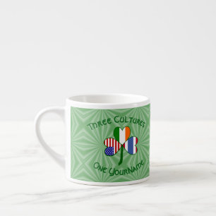 Thai Irish American Shamrock Flag Personalised Espresso Cup