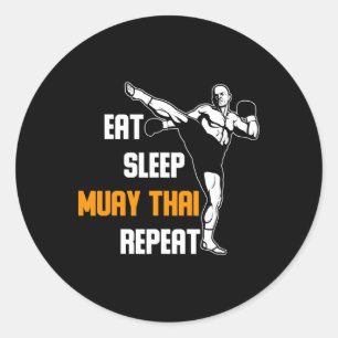 Thai Kickboxing Martial Arts Fighter Gift Muay Tha Classic Round Sticker