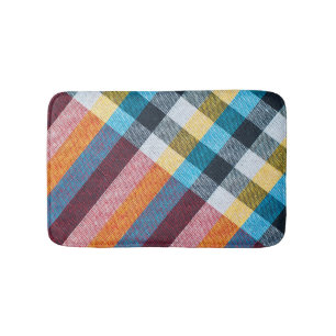 Thai Loincloth: Closeup Fabric Texture. Bath Mat