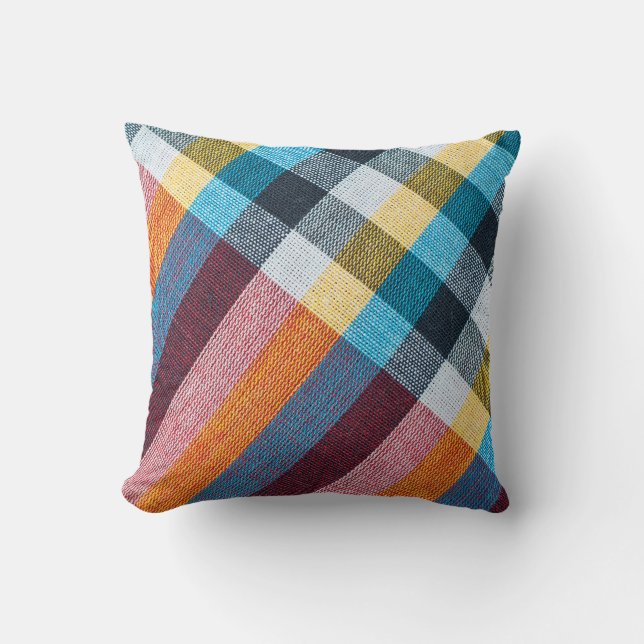 Thai Loincloth: Closeup Fabric Texture. Cushion (Front)