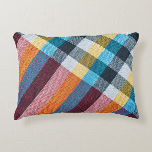 Thai Loincloth: Closeup Fabric Texture. Decorative Cushion