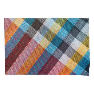 Thai Loincloth: Closeup Fabric Texture. Pillowcase
