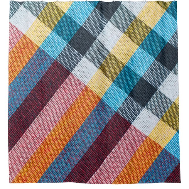 Thai Loincloth: Closeup Fabric Texture. Shower Curtain (Front)