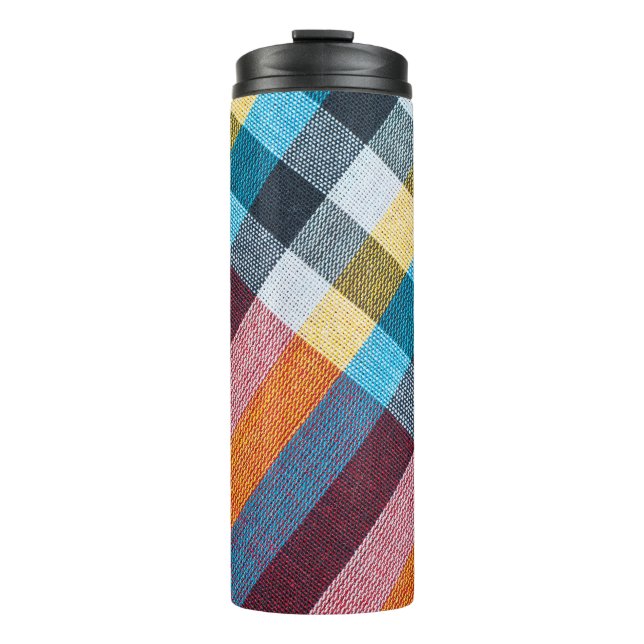 Thai Loincloth: Closeup Fabric Texture. Thermal Tumbler (Front)