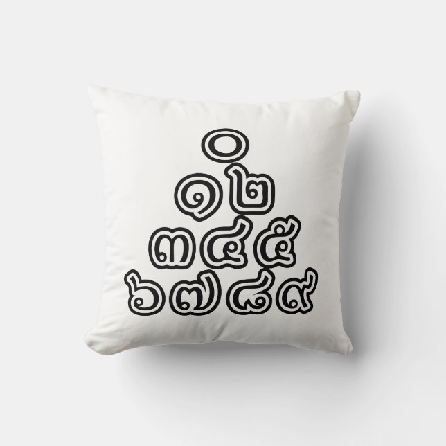 Thai Numbers Pyramid ♦ Thai Language Script ♦ Cushion (Front)