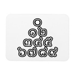 Thai Numbers Pyramid ♦ Thai Language Script ♦ Magnet