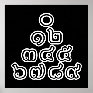 Thai Numbers Pyramid ♦ Thai Language Script ♦ Poster