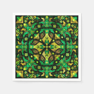 Thai Ornament - Gold and Green Napkin