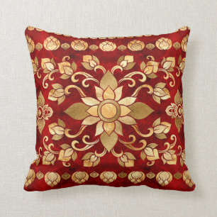 Thai Ornament - Gold and Red Cushion