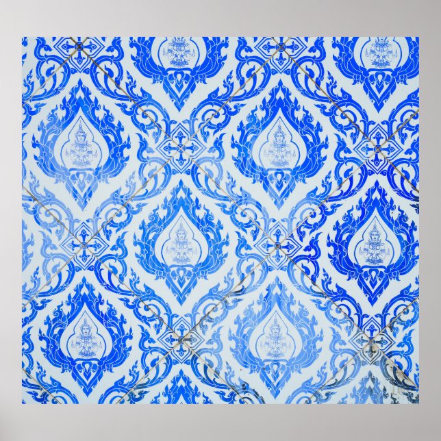 Thai pattern: ceramic tiled church. poster (Front)