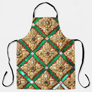 Thai pattern inside wall of Thai templethailand, a Apron