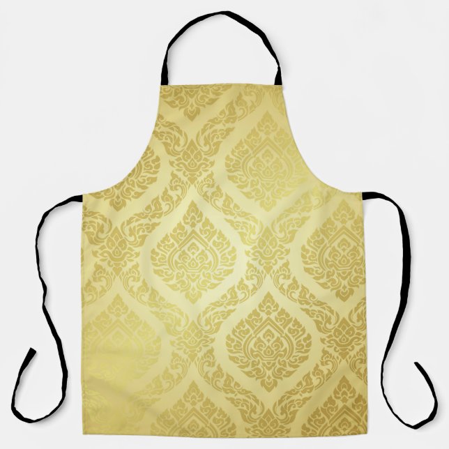 Thai Pattern supreme gold backgroundthai, pattern, Apron (Front)