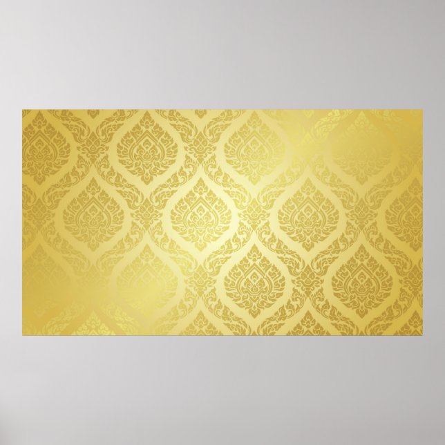 Thai Pattern supreme gold backgroundthai, pattern, Poster (Front)