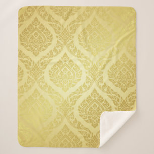 Thai Pattern supreme gold backgroundthai, pattern, Sherpa Blanket