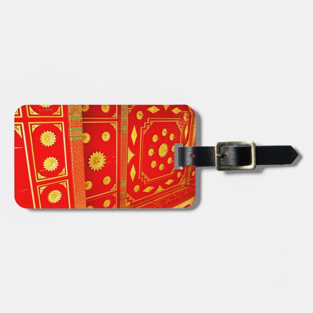 Thai Pavillion Ceiling Luggage Tag (Front Horizontal)
