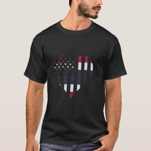 Thai Pride Heart USA Thai Flag Thailand Flag Thai T-Shirt