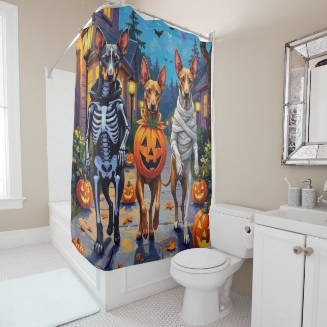 Thai Ridgeback Trick-or-Treating Halloween Costume Shower Curtain (In Situ)