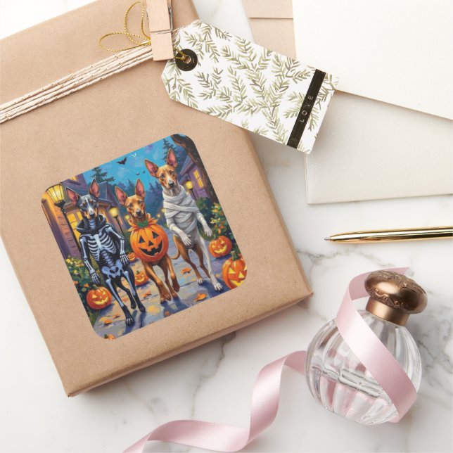 Thai Ridgeback Trick-or-Treating Halloween Costume Square Sticker (Gifting)