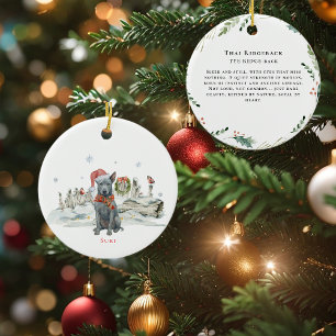 Thai Ridgeback Watercolor Dog   Monogram  Ceramic Ornament