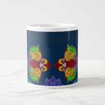 Thai Script Abstract Fish Art | Jumbo Mug