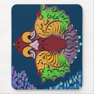 Thai Script Abstract Fish Art | Mouse Pad