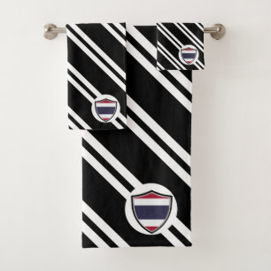 Thai shield flag bath towel set