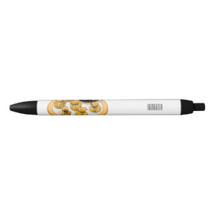 Thai shrimp purse cartoon illustration black ink pen