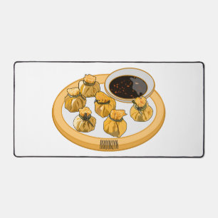 Thai shrimp purse cartoon illustration desk mat
