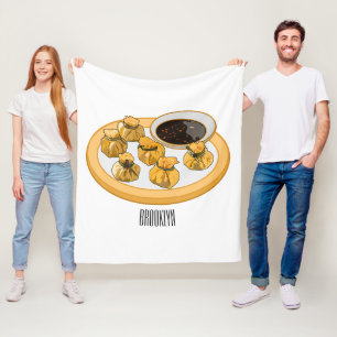 Thai shrimp purse cartoon illustration fleece blanket