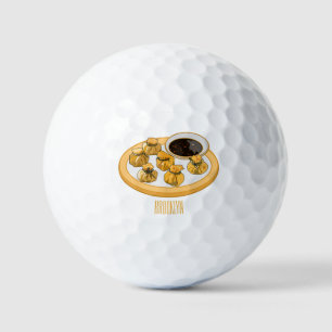 Thai shrimp purse cartoon illustration  golf balls