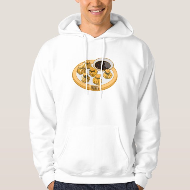 Thai shrimp purse cartoon illustration  hoodie (Front)
