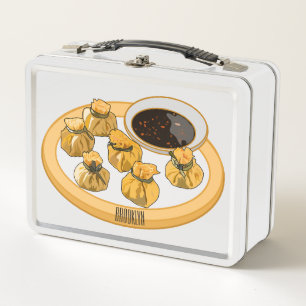 Thai shrimp purse cartoon illustration metal lunch box