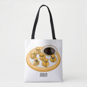 Thai shrimp purse cartoon illustration tote bag